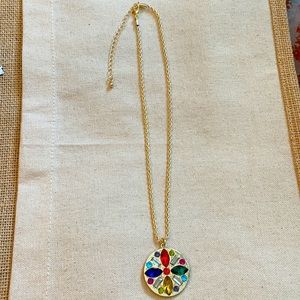 Handmade colorful gold rhinestone necklace